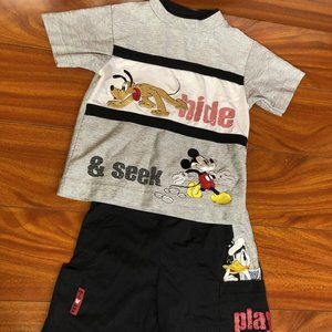 Vintage Embroidered Disney Hide & Seek Toddler Shirt and Short Set Size 4T